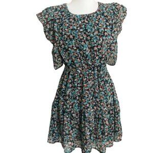 Vintage VICOLO ditzy Floral Ruffled Mini Dress S Whimsigoth Fairy Grunge Y2K